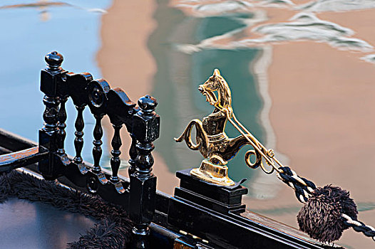 金色,马,小雕像,小船,威尼斯,意大利