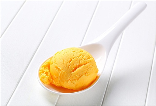 黄色,冰淇淋,勺子