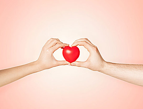 表针,大,红色,心形,家庭,儿童女人,拿着,展示爱心手势表白气球心形