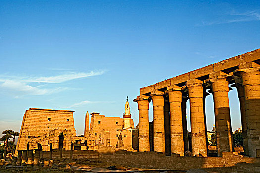 卢克索神庙,日落,现代,白天,路克索神庙,古老,底比斯,埃及
