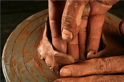 陶器,粘土,工作