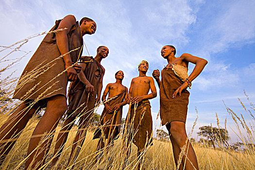 非洲,纳米比亚,五个,丛林原住民,交谈,画廊