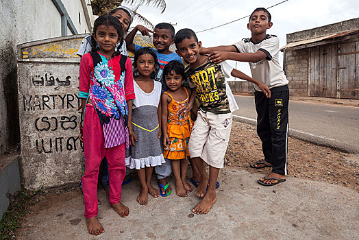 孩子,街上,僧伽罗,布鲁维拉,西部,省,斯里兰卡,亚洲