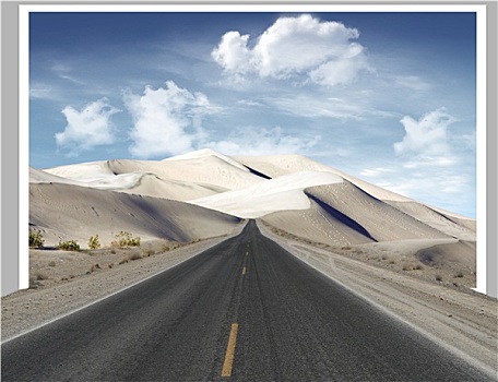 道路,荒漠沙丘