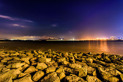 深圳湾港珠澳大桥夜景
