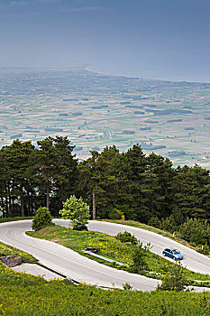 希腊,中马其顿,攀升,风景,汽车,道路