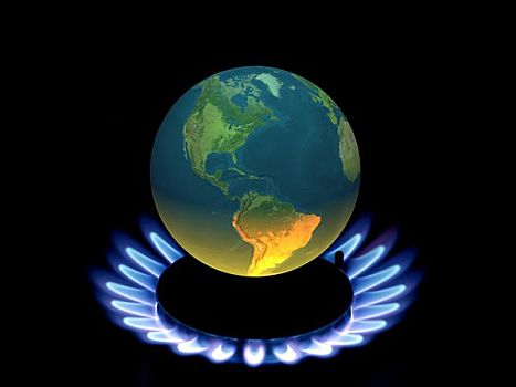 地球,火焰,象征,全球变暖,气候变化