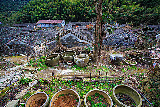 胜坑村,石屋,山村,民宿,小溪