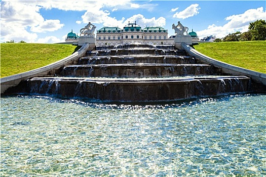 喷泉,美景宫,维也纳