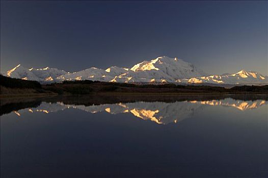 麦金利山,反射,冰河,湖,德纳里峰,国家公园,阿拉斯加,美国