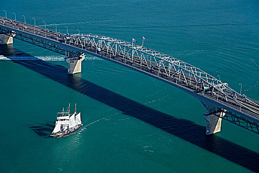 新西兰,高桅横帆船,奥克兰海港大桥,港口,奥克兰,北岛