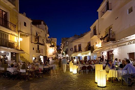 光亮,餐馆,历史名城,达特维拉区,伊比沙岛,巴利阿里群岛,西班牙,欧洲