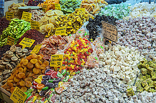 糖果,土耳其快乐糖,出售,调味品,集市,埃及,地区,伊斯坦布尔,土耳其
