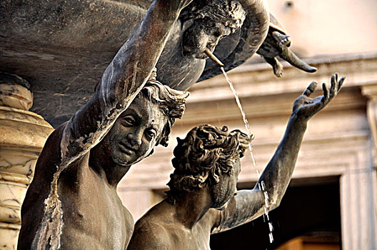 雕塑,喷泉,广场,犹太,区域,罗马,拉齐奥,意大利,欧洲