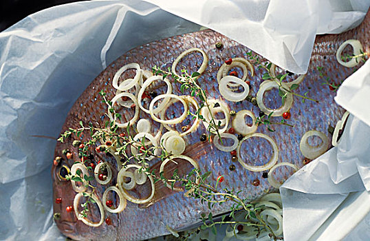 海鲷,烹饪,蜡纸