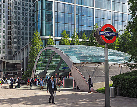 金丝雀码头,地铁,车站,伦敦