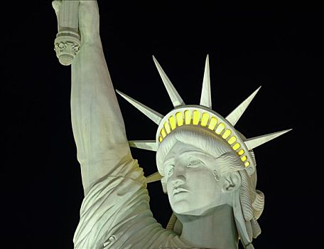 自由女神像,仿制,正面,新,酒店,赌场,拉斯维加斯大道,拉斯维加斯,内华达,美国,北美