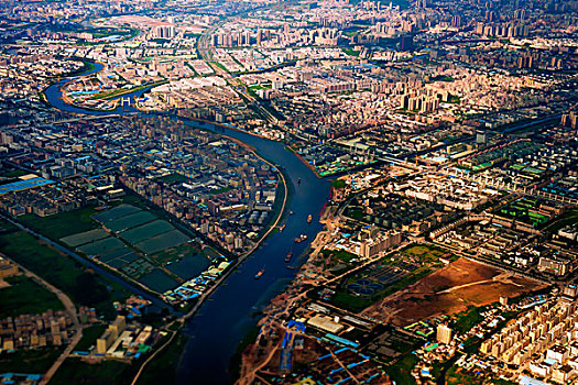 城市,建筑,河流,水系,航拍