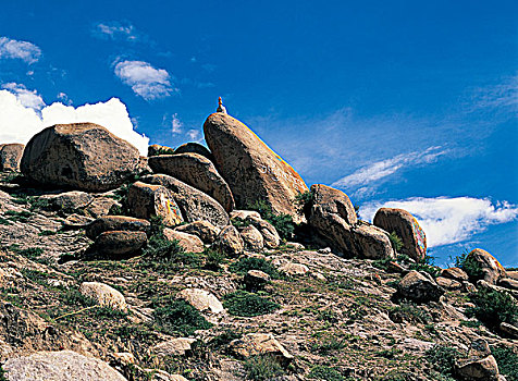 西藏哲蚌寺的玛尼石