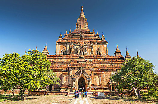 苏拉马尼寺,佛教寺庙,乡村,西南方,蒲甘,缅甸,寺庙,一个,游览