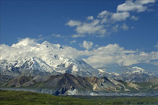 麦金利山,顶峰,云,德纳里峰,国家公园,阿拉斯加,美国