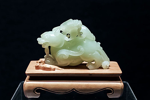 和田玉带子上朝玉雕,拍摄于南京六朝博物馆