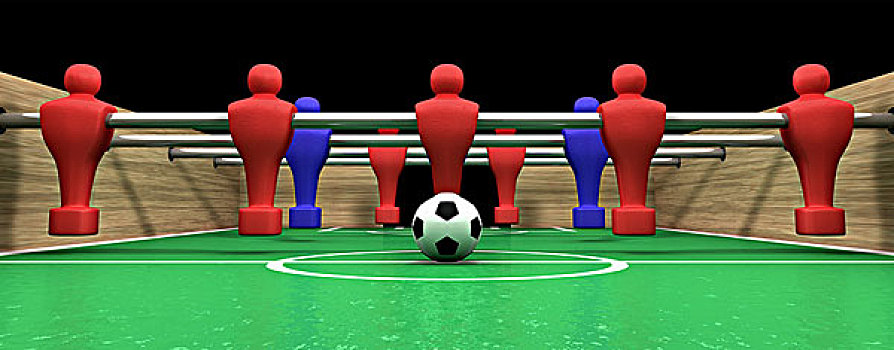 桌上足球,桌子,一个,团队