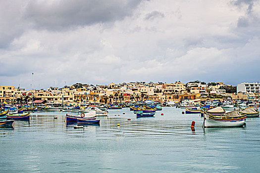 船,停泊,户外,水岸,城镇,马尔萨什洛克,马耳他