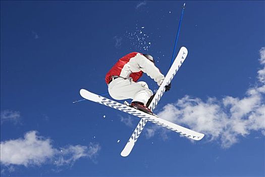 滑雪者,表演,跳跃,技巧
