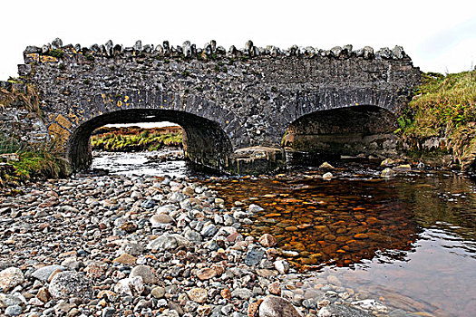 石头,桥,上方,溪流,梅奥县,爱尔兰,欧洲
