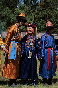 俄罗斯,西伯利亚,靠近,乌兰巴托,青少年,表演,传统,蒙古,跳舞