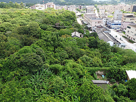 航拍广东省东莞市清溪镇铁场村