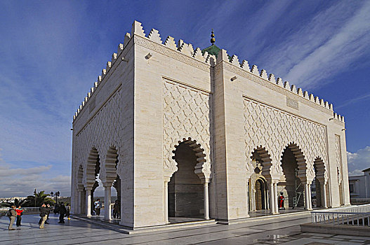 陵墓,穆罕默德,相对,哈桑塔,滨海休闲区,拉巴特,摩洛哥