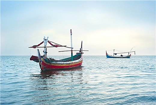 渔民,船,印度尼西亚
