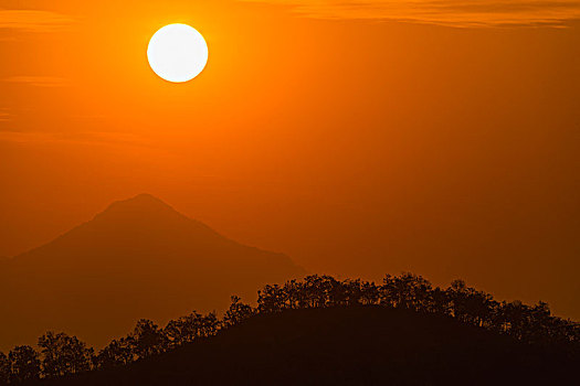 日出,上方,山,围绕,地区,尼泊尔,亚洲