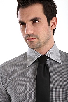 英俊,男人,衬衫,领带