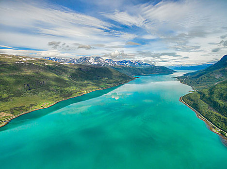 青绿色,水,挪威,峡湾