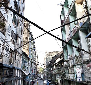 建筑,街道,缅甸