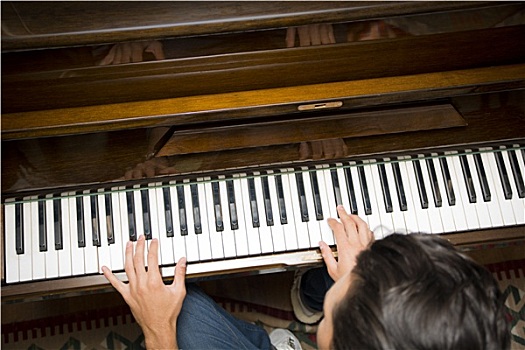 男性,手,演奏,钢琴,室内