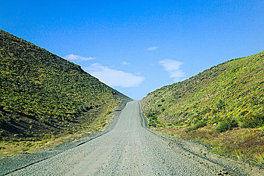 道路,山,托雷德裴恩国家公园,巴塔哥尼亚,智利
