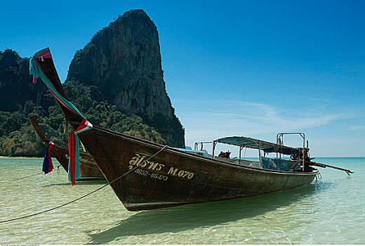 长尾船,帽子,甲米,泰国
