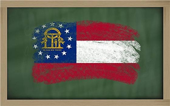 旗帜,美国,乔治亚,黑板,涂绘,粉笔