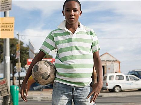 青少年,非洲,男孩,足球