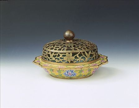 北京,瓷釉,熏香,固定器具,清朝,中国,18世纪,艺术家,未知