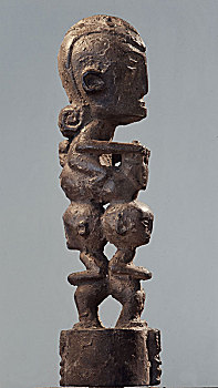 巴塔克,雕刻,骑,动物,毒蛇,上方,头部,两个