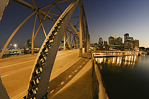 立交桥,路易斯维尔,天际线,反射,俄亥俄河