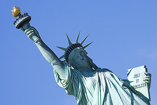 自由女神像,太阳,阳光,蓝天,纽约,美国