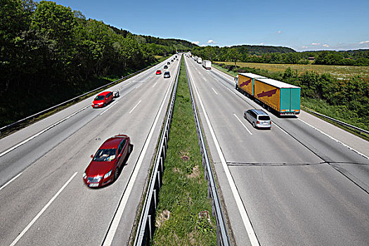 高速公路,靠近,伊尔申伯格,上巴伐利亚,巴伐利亚,德国,欧洲