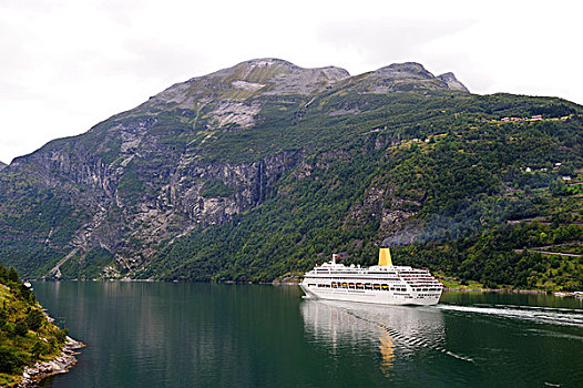 游轮,船,峡湾,挪威,斯堪的纳维亚,北欧