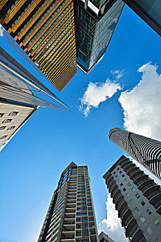 风景,摩天大楼,天空,街道,地点,上面,无限,塔楼,右边,布里斯班,昆士兰,澳大利亚